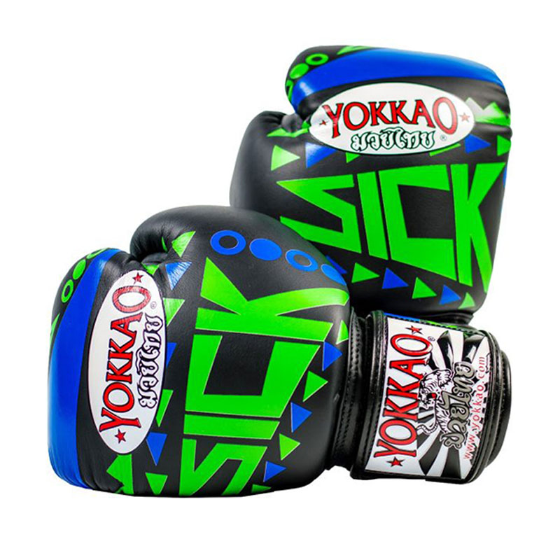 Boxerské rukavice Yokkao Sick modro/zelené